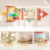 Hdsahdok Large Wooden Activity Wall Busy Board, Montessori Sensory Wall Panel for Toddlers, 3 in 1 Learning Activitie Center,Gift for Kids 1-3 Year Olds, Playroom Toy for Boys and Girls view 4