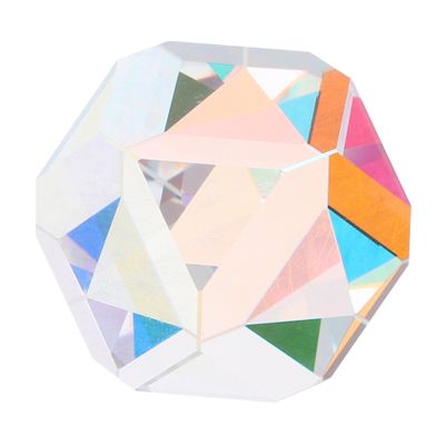 BUGUUYO Color Crystal Faceted Optical Prism for Light Refraction Educational Science Tool for Boys and Girls Glass Teaching Prism for Experiments and Decoration Face Design