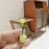 1 Pc Dollhouse Mini Rose Floral Vase Decor Ornamental Model Miniature Scene (Yellow) view 1