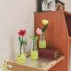 1 Pc Dollhouse Mini Rose Floral Vase Decor Ornamental Model Miniature Scene (Pink) view 2