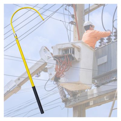 Rescue Hook High Voltage Work Insulated Rescue Pole with Body Hook 3 5 6 10 FT Long, 10 35 110 220 KV High Voltage Electrical Emergency Rescue Sticks, Lightweight Anti-electrocution Lifeguard Rod Kit(