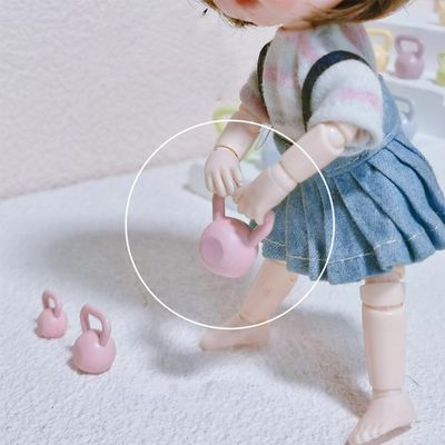 3 Pcs Dollhouse Accessories Mini Kettlebell Miniature Scene Decor Model
