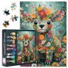 1000 Pieces Challenging Animals Made of Flowers Jigsaw Puzzles for Adults Cattle Jigsaw Puzzle for Adults as Gifts Home Decor Intelligence Puzzles for Family Games 27.5"X19.7" view 1