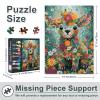 1000 Pieces Challenging Animals Made of Flowers Jigsaw Puzzles for Adults Cattle Jigsaw Puzzle for Adults as Gifts Home Decor Intelligence Puzzles for Family Games 27.5"X19.7" view 3