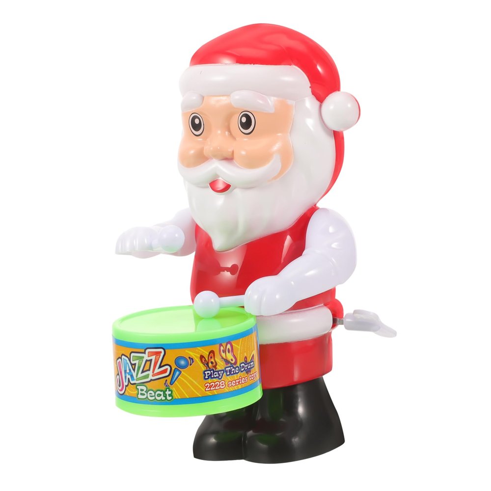 FELTECHELECTR 3pcs Drumming Santa Claus Wind up Toys Fun Christmas Playthings for Boys and Girls Creative and Safe Colors for Indoor Play