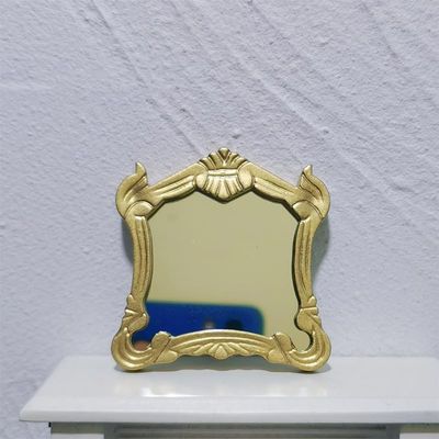 1 Pc Dollhouse Mini Mirror Miniature Ornament (Gold)