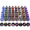 8 Colors 56 Pcs Galaxy DND Role Playing Dice, Glitter Sparkle Cosmic Polyhedral DND Dice for Table Game view 1
