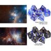 8 Colors 56 Pcs Galaxy DND Role Playing Dice, Glitter Sparkle Cosmic Polyhedral DND Dice for Table Game view 4