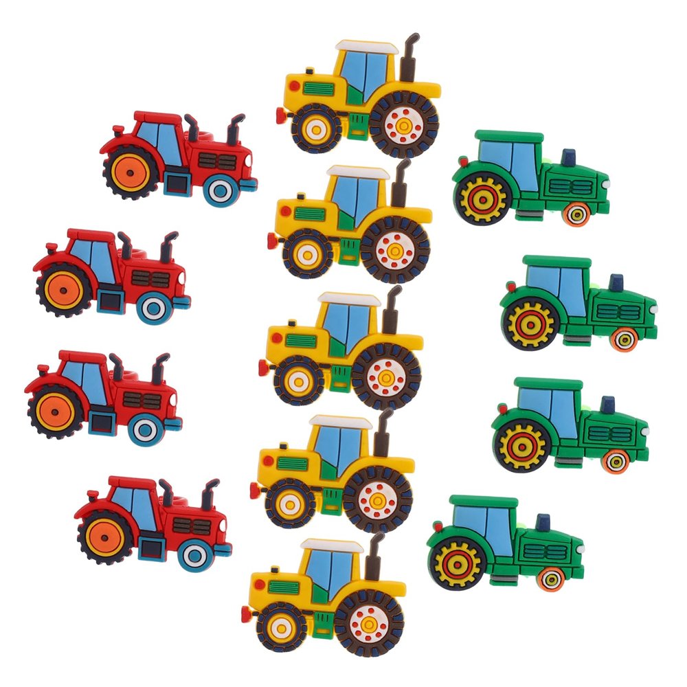 ORFOFE 18pcs Farm Truck Cute Plastic Construction Vehicle Jewelry for Boys and Girls for Harvest Season Parties Classroom Rewards and Carnival Prizes