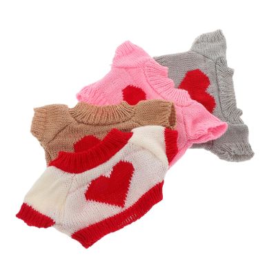 VICASKY Bear Costume for Dolls 4pcs Sweaters Set Stuffed Animal Accessories Adorable Designs Easy to Change Outfits