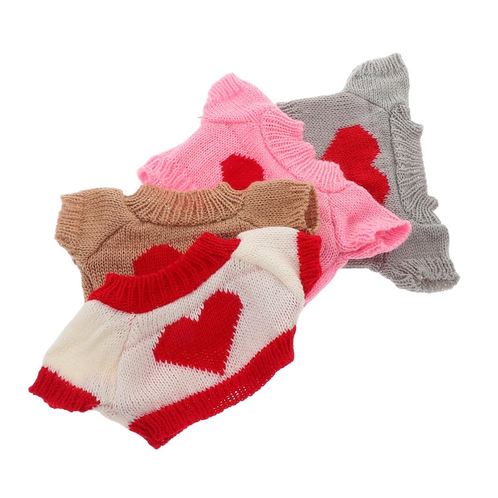 VICASKY Bear Costume for Dolls 4pcs Sweaters Set Stuffed Animal Accessories Adorable Designs Easy to Change Outfits