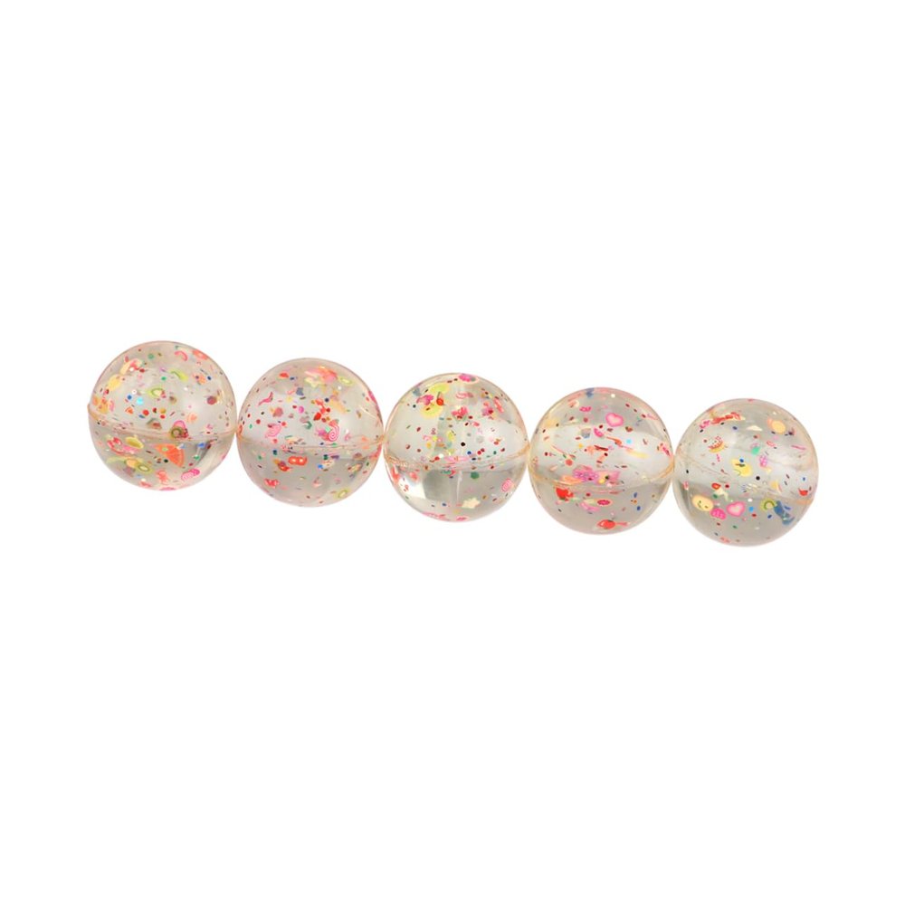 CORHAD 5Pcs Fruit Themed Jumbo Bouncy Balls for Transparent Cognitive Learning Super Bouncy Space Fun for Recess and Playtime