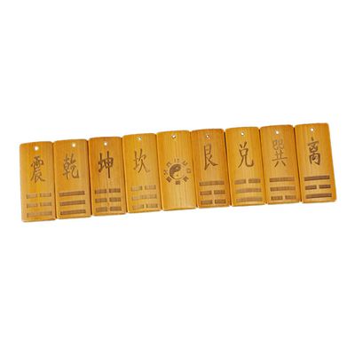 FELTECHELECTR 9pcs Feng Shui Bagua Cards Taoist Tool Chinese Divination Cards Spiritual Prediction