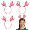 Fun Express 7 3/4" Candy Cane Stripe Stuffed Reindeer Antlers Headbands - 6 Pieces view 1