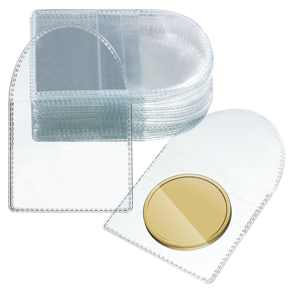 50Pcs Single Pocket Coin Sleeve Collector Individual Clear Sleeves Small Coin Holders Bag Coin Pouches Protector