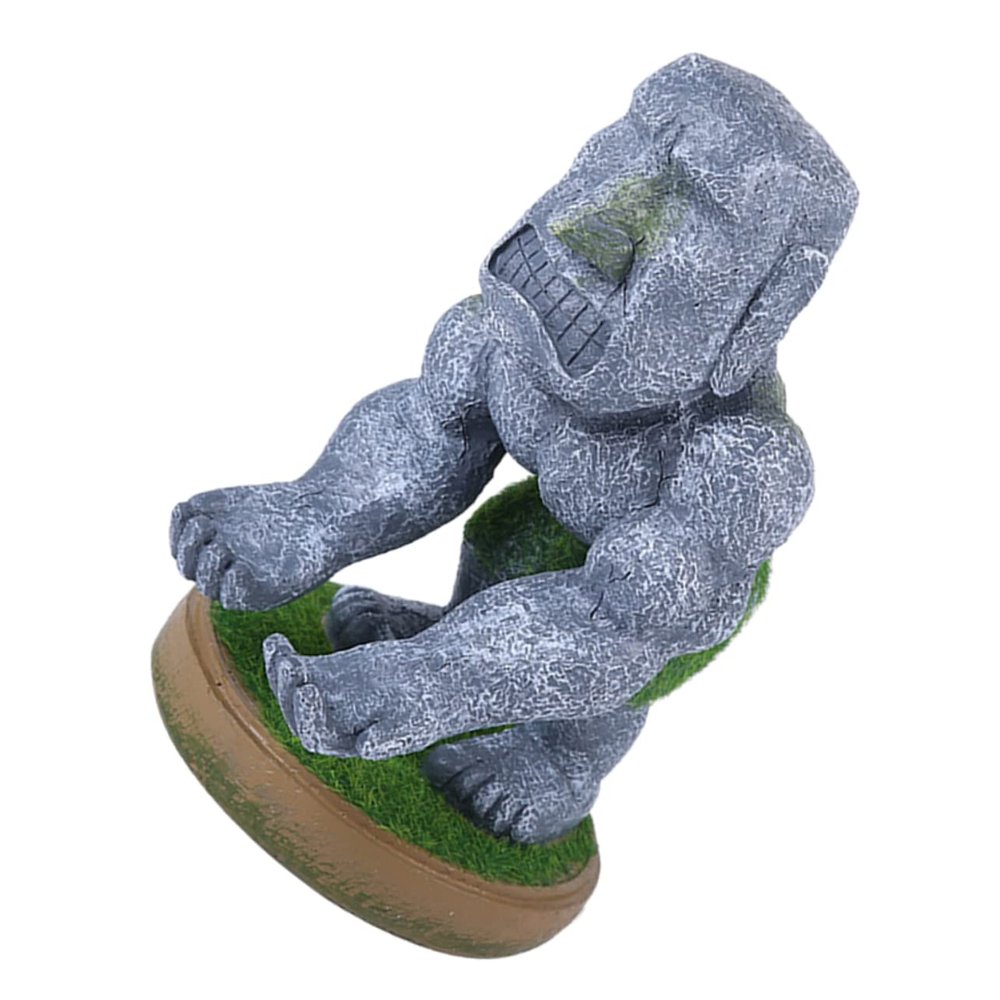 Angoily Wear-Resistant Moai Stone Game Controller Holder Multi-Functional Desktop Stand for Gaming Accessories Unique Decorative Statue for Use