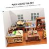 FELTECHELECTR Mini Tea Set Porcelain Pcs Mini Tea Cups Teapot Set Decor for Boys and Girls Home Decor view 2
