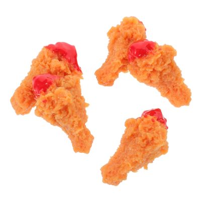 Abaodam 5pcs Realistic Fake Fried Chicken Drumsticks Fun Artificial Food Model for Kitchen Table Decoration Backpack Accessories and Prank Props Jam Chicken Leg