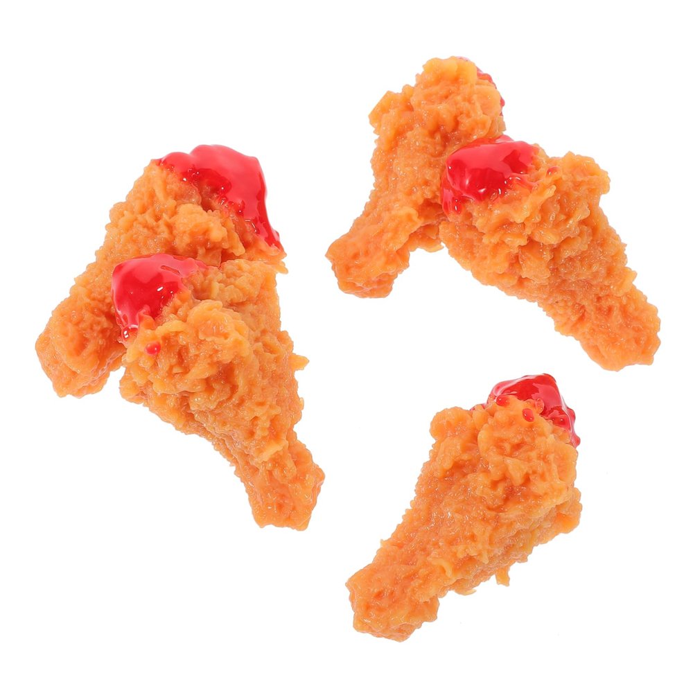 Abaodam 5pcs Realistic Fake Fried Chicken Drumsticks Fun Artificial Food Model for Kitchen Table Decoration Backpack Accessories and Prank Props Jam Chicken Leg