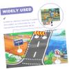FELTECHELECTR 1set Miniature Traffic Road Sign Toys for Boys and Girls Traffic Signs and Dinosaur World Play Mat for Safe Learning and Fun Playtime view 4