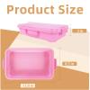 3 Pcs Plastic Sensory Bins-Portable Sandbox Container with Handle & Clear Lid-Stackable Play Tray for Kids Storage Sand,Toys & Crafts-Organizing Container for Home,Office and More(Green+Blue+Pink) view 2