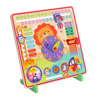 Totority 1set Boy Girl Cognitive Toy of Cartoon Clock Puzzle for Early Learning Weather Matching Safe Environment-Friendly Material Engaging Colors for Cognitive Development