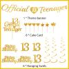 13th Birthday Decorations Banner Girls - 15 Pcs Gold Official Teenager Decorations Banner Hanging Swirls Cake Topper Sign For Girls Boys 13 Years Old Bday Party Supplies view 2