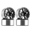 Rc Wheel Rim Tire for 1:18 1:24 4PCS Aluminium Upgrade Parts 1.3" Beadlock Wheel Rim Wheel Hub RC Crawler Car Replacement Accessories(Black,Type B) view 1