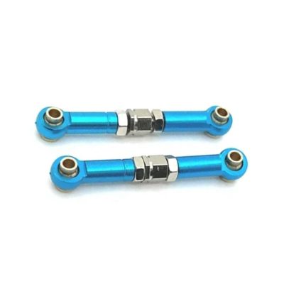 Compatible with MJX 14209 14210 for Hyper Go 14210 1/14 RC Car Spare Part Upgrade Metal Steering Rod Steering Link Accessories RC Tie Link Rods(Blue)