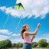 3 Pack Delta Kite Set for Adults and Kids, Single Line Beach Kites for Boys & Girls, Three Handle with String Included (Green, Orange & Rainbow) view 2