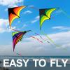 3 Pack Delta Kite Set for Adults and Kids, Single Line Beach Kites for Boys & Girls, Three Handle with String Included (Green, Orange & Rainbow) view 3