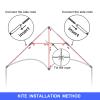 3 Pack Delta Kite Set for Adults and Kids, Single Line Beach Kites for Boys & Girls, Three Handle with String Included (Blue, Green & Orange) view 4