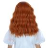 Edivd Child Ginger Orange Wig Kids Short Ginger Wig with Air Bangs Girls Dark Orange Wavy Curly Wigs Heat Resistant Synthetic Wigs with Cap view 4