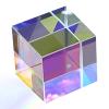Crystal Sun Catcher Prism Cube Sun Catcher Prism Clear Glass Crystal Cube Prism Pendant Sun Catcher Optical Glass X Cube Prism for Teaching Light Spectrum Physics view 1