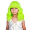 DUDUWIG Lime Green Wig Short Neon Green Wavy Curly Wig with Air Bangs Heat Resistant Synthetic Wigs with Cap (Small Size) view 1