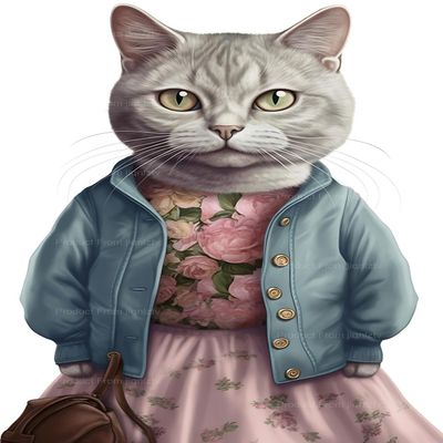 20x24 inch Cat Blue Jacket DIY Diamond Painting Kits for Adults - Fantasy Cat Diamond Painting Kits,Full Drill Crystal Rhinestone Embroidery Craft Kits for Home Decor Gifts