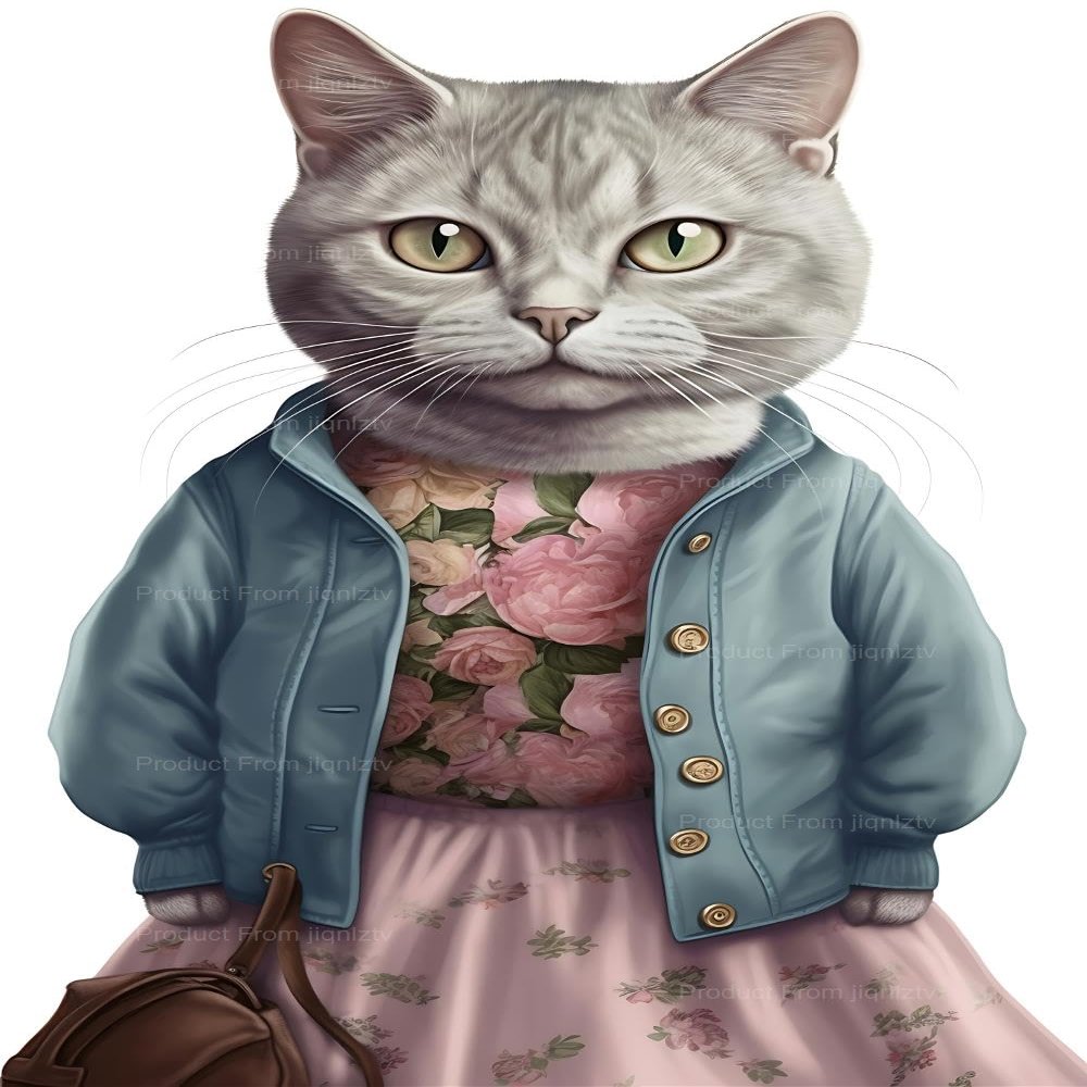 20x24 inch Cat Blue Jacket DIY Diamond Painting Kits for Adults - Fantasy Cat Diamond Painting Kits,Full Drill Crystal Rhinestone Embroidery Craft Kits for Home Decor Gifts