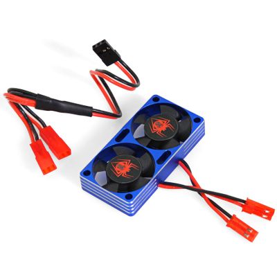 fujita RC Metal CMC Motor High Speed Cooling Fan1Pcs ESC DIY Kit Cooling for TRX4 TRX6 TRX UDR 85086-4 ARRMA Mojave EXB Axial 1/10 1/8 1/5 RC Model Car Upgrade Parts (Blue)