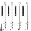 28'' Ground Anchors, Fully Welded Heavy Duty Ground Anchor Screw in Swing Set Anchors Chrome Plating Anti Rust Trampoline Anchor with Straps for Dogs, Trampoline Stakes Resistant High Wind view 1