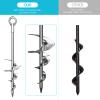 28'' Ground Anchors, Fully Welded Heavy Duty Ground Anchor Screw in Swing Set Anchors Chrome Plating Anti Rust Trampoline Anchor with Straps for Dogs, Trampoline Stakes Resistant High Wind view 2