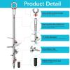 28'' Ground Anchors, Fully Welded Heavy Duty Ground Anchor Screw in Swing Set Anchors Chrome Plating Anti Rust Trampoline Anchor with Straps for Dogs, Trampoline Stakes Resistant High Wind view 3