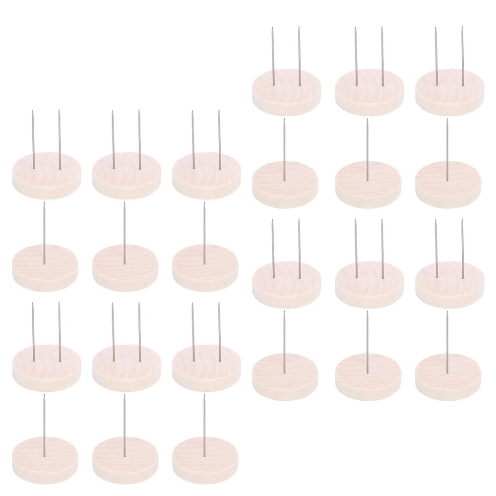 24 Pieces Crochet Doll Stand Needle Holder Sturdy Display Stand for Small Dolls Pine Wood Material Suitable for Action Figures and Stuffed Animal Display