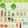 Play Kitchen Set, Kids Kitchen Playset with Realistic Sound & Light, Cooking Stove, Sink, Play Food and Accessories, 57 Pcs Kitchen Toys Gifts for Toddlers 2-4 3-5 Boys Girls (Green) view 2