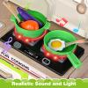 Play Kitchen Set, Kids Kitchen Playset with Realistic Sound & Light, Cooking Stove, Sink, Play Food and Accessories, 57 Pcs Kitchen Toys Gifts for Toddlers 2-4 3-5 Boys Girls (Green) view 3
