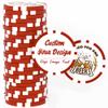 50 Custom Clay Poker Chips, 40mm Personalized Poker Chips with Your Logo, Image or Text, Heavy 11.5 Grams Casino Sized Clay Drink Chips for Bar, Party, Business Card, Golf Club or Events (Red) view 1