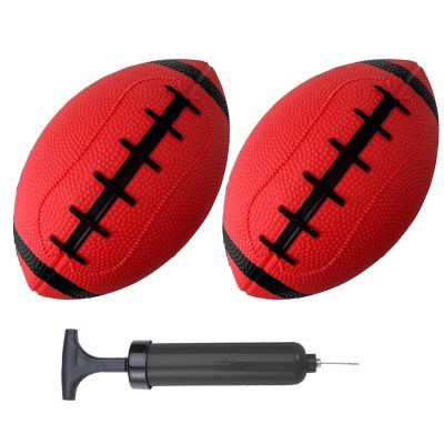 ABAJI Toy Football 2PCS 6 inch Small Mini Ball for Kid Toddler Soft Rubber Come with Pump Needle Boys Girls Gift Party Decor
