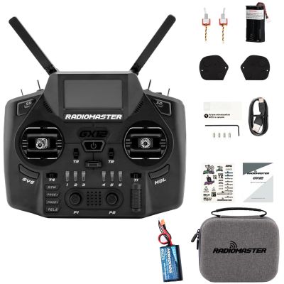 HTLNUZD Radiomaster GX12 ExpressLRS Dual-Band Gemini Xross Band Radio Controller with 3D Digital Hall Gimbal 2.4GHz/915MHz for FPV Drones RC Aircraft (GX12 M2-5000)