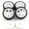 1/10 RC Rally Racing Wheel Rim 26mm Rubber Tire Compatible with Various Models TT02 XV01 i(White) view 1