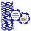 50 Custom Clay Poker Chips, 40mm Heavy 11.5 Grams Casino Sized Personalized Poker Chips with Logo, Image or Text, Customized Drink Tokens for Bar, Party, Business Card, Golf Club or Events (Blue) view 1