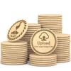 100-1000Pcs Custom Wooden Drink Chips, 1.5 Inch Wooden Coins, Personalized Drink Tokens, Laser Engraved with Your Logo, Text, or Design, Poker Chips, Event & Wedding Favors view 1